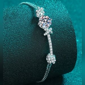 2 Carat Moissanite 925 Sterling Silver Bracelet